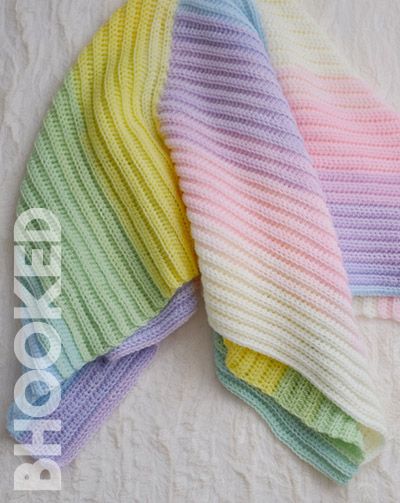 Easy Crochet Baby Blanket - B.Hooked Crochet & Knitting Crochet Pastel Rainbow Blanket, Crochet Gradient Blanket, Gradient Crochet Blanket, Pastel Crochet Blanket, Pastel Blanket, Pastel Rainbow Nursery, Crochet Baby Blanket For Beginners, Baby Blanket Free Crochet Pattern, Crochet Blanket Rainbow