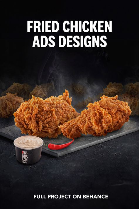 Fried Chicken Ad Graphic design Fried Chicken Spicy, Tikka Chicken, Fried Chicken Kfc, Kfc Chicken Recipe, Fire Chicken, Cafe Menu Design, Spicy Fried Chicken, Chicken Menu, Kfc Chicken