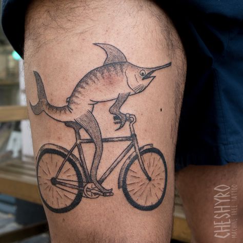 Just a swordfish on a bike | May 5th 2021 | 1564378 Swordfish Tattoo, Explore Tattoo, Book Tattoo, Dreamcatcher Tattoo, Tatting, Bike, Tattoos, Quick Saves