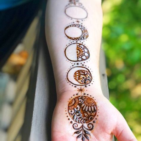 The Henna Witch on Instagram: "My life be like: 🌑🌘🌗🌒🌕" Florida Images, Witch Tattoo, Witch Design, Henna Tattoos, Destin Florida, Henna Artist, Lavender Blue, Free Hand, Dreamcatcher Tattoo