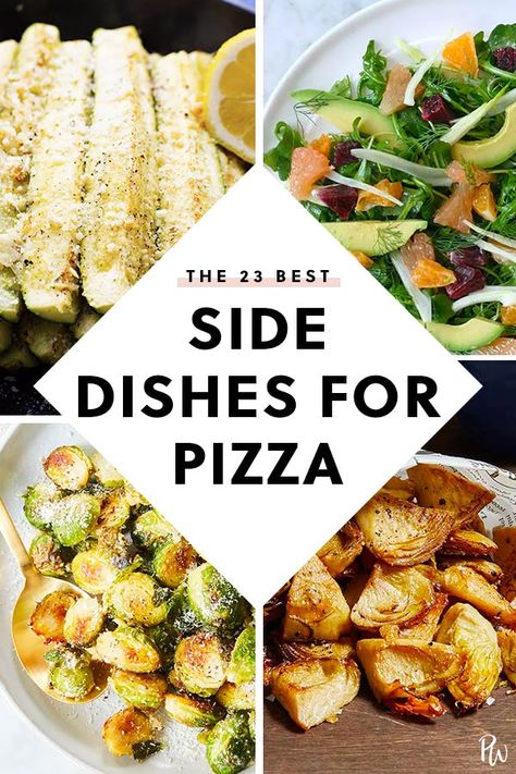 The 23 Best Side Dishes for Pizza #purewow #side dish #recipe #pizza #food Side Dishes For Pizza, Pizza Party Menu, Pizza Dinner Party, Pizza Side Dishes, Pizza Sides, Party Side Dishes, Party Sides, Pizza Dinner, Salads To Go