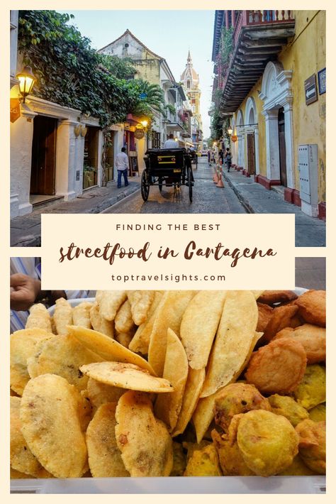 Find out which streetfood you should not miss while visiting Cartagena, Colombia. From fried delicacies to fruit and coconuts, you will not be hungry. Cartagena Colombia Food, Travel Colombia, Trip To Colombia, Travel Secrets, Mango Salad, Travel Blogging, Going Places, Travel Bug, Travel South