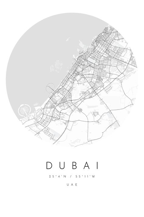 Dubai Map Print, Dubai Map Poster, Dubai City, UAE, Gift City Map, Minimalist Art, Black and White Map, Large Map Dubai Tourist Map, Map Gift Ideas, Uae Map, Minimalist Art Black And White, Dubai Poster, Abu Dubai, Dubai Map, Aleppo City, Map Minimalist