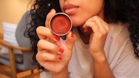 Diy Lip Tint, Diy Cream Blush, Easy Lip Balm, Face Tint, Blush Tutorial, Glossier Tint, Diy Makeup Recipe, Makeup Recipes, Homemade Makeup