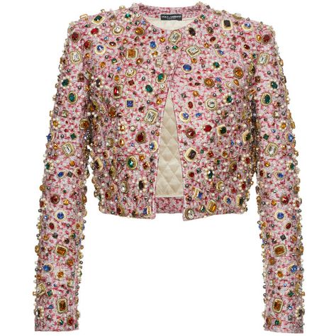 Dolce & Gabbana     Metallic Jacquard Jewel Cropped Jacket ($31,000) ❤ liked on Polyvore featuring outerwear, jackets, coats & jackets, dolce & gabbana, tops, pink, embellished jacket, pink cropped jacket, dolce gabbana jacket and cropped jacket Jeweled Clothes, Zendaya Model, Pink Cropped Jacket, White Cropped Jacket, Dolce Gabbana Jacket, Metallic Jacket, Jacquard Jacket, Embellished Jacket, Creation Couture