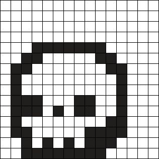 Cute Lil Skull Perler Bead Pattern | Bead Sprites | Simple Fuse Bead Patterns Supernatural Perler Beads Pattern, Simple Crochet Pixel Pattern, Peeler Bead Template, Skull Pixel Pattern, Pixel Art Pattern Skull, Small Bead Patterns, Skull Grid Pattern, Skull Pixel Art Grid, Pixel Art Pattern Simple