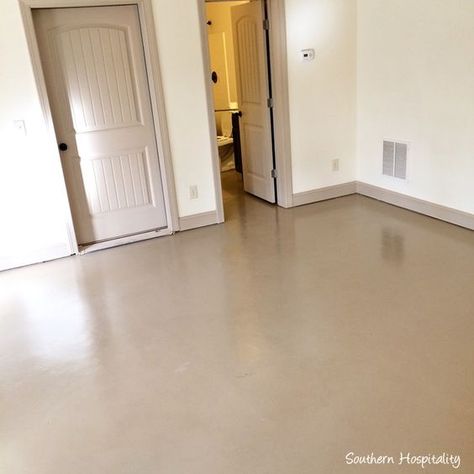 How To Paint a Concrete Floor http://southernhospitalityblog.com/how-to-paint-a-concrete-floor/ via bHome https://bhome.us Concrete Floors Diy, Painting Basement Floors, Paint Concrete Patio, Painted Concrete Floors, Concrete Patios, Diy Basement, Small Basements, Patio Flooring, Basement Bedrooms