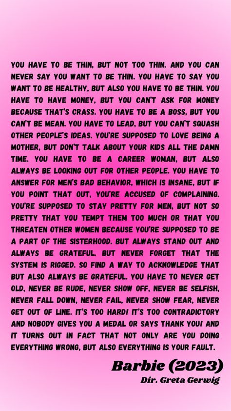 America Ferrara absolutely smashed the delivery of this monologue and, come on girls, lets hear it for our queen Greta Gerwig Greta Gerwig Quotes, Barbie Monologue, Cool Girl Monologue, America Ferrara, Acting Auditions Monologues, Audition Monologues, Acting Monologues, Acting Auditions, Class Board