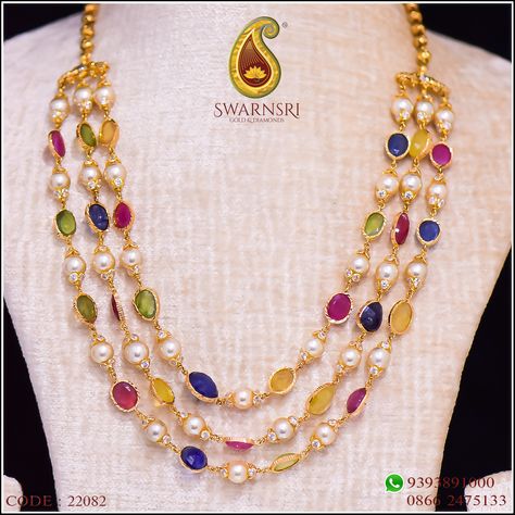 Navaratna Necklace, Wedding Ideas Blue, Trendy Wedding Ideas, Balaji Temple, Pearl Jewelry Design, Beautiful Gold Necklaces, Diy Products, Photography Product, Wedding Jewellery Collection