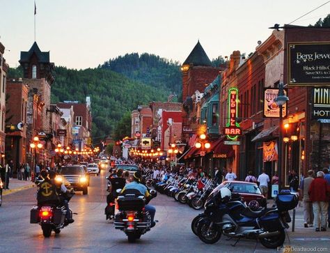 Historic Old Town, Deadwood | Roadtrippers Sturgis Bike Week, South Dakota Travel, Sturgis Rally, Motorcycle Camping Gear, Sturgis Motorcycle Rally, Bike Rally, Motorcycle Events, Motorcycle Rallies, Motorcycle Camping