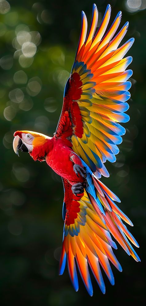 colorful flying parrot Parrot Wings Reference, Parrot Reference Photo, Tropical Birds Flying, Colorful Birds Flying, Colourful Birds Photography, Birds Reference Photos, Nature Art Reference, Drawing Reference Photos Nature, Colorful Animals Photography