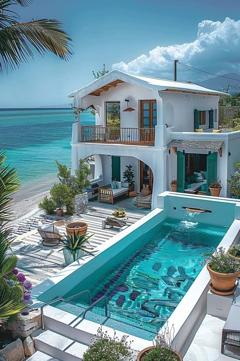 Fantasy Houses, Croatia Beach, Dream Life House, Dream Beach Houses, Dream Pools, Beach House Design, Dream House Rooms, Dream House Interior, Dream Holiday