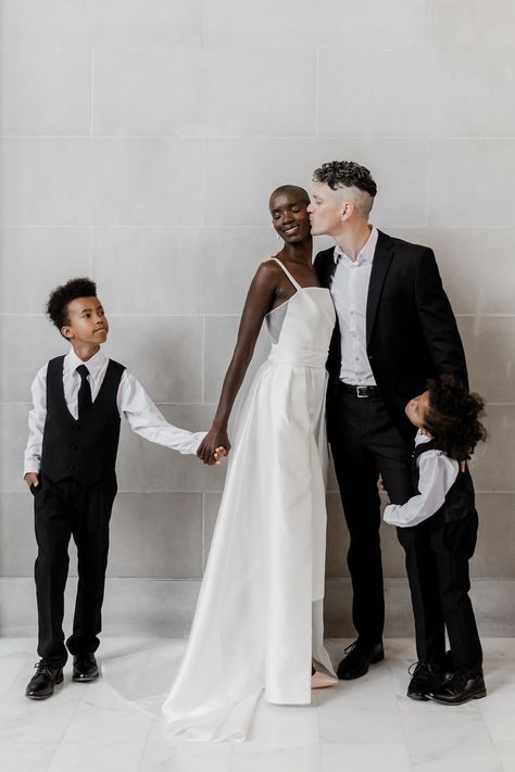 Chic modern vow renewal at San Francisco City Hall Bride Jumpsuit, Swirl Couples, Wedding Sparrow, Wedding Dresses Bridesmaids, San Francisco City Hall, Anthropologie Wedding, San Francisco City, Bhldn Weddings, Interracial Couples