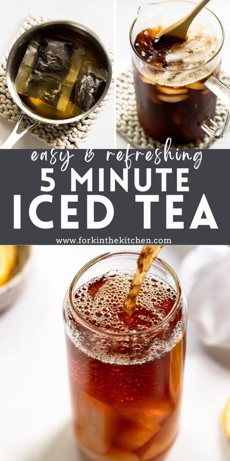 Iced Tea With Tea Bags, Easy Iced Tea Recipes, Easy Iced Tea, Spring Baking Recipes, Iced Tea Recipes Homemade, Cold Brew Iced Tea, Homemade Iced Tea, Iced Tea Recipe, Making Iced Tea