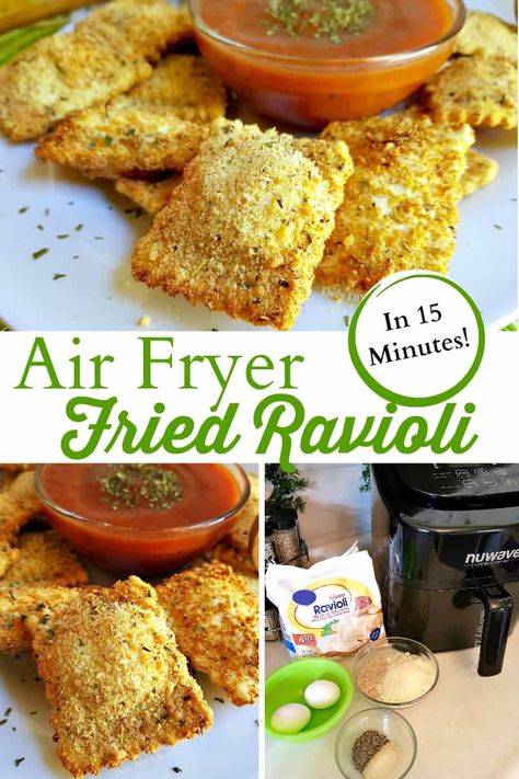 Air Fryer Toasted Ravioli, Air Fryer Ravioli, Fried Ravioli, Air Fryer Recipes Breakfast, Toasted Ravioli, Weeknight Recipes, Air Fryer Recipe, Ravioli Recipe, Air Fryer Oven Recipes