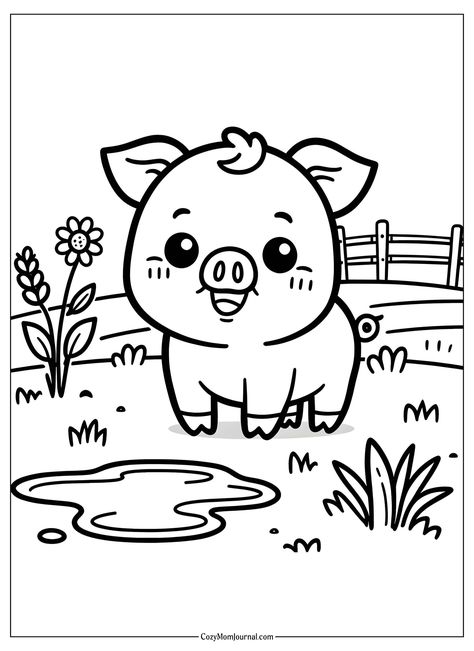 Coloring Pages with Farm Animals - Free Printables Chicken Coloring Pages, Peacock Coloring Pages, Farm Coloring Pages, Cow Coloring Pages, Turkey Coloring Pages, Farm Animal Coloring Pages, Color Sheets, Bunny Coloring Pages, Horse Coloring Pages