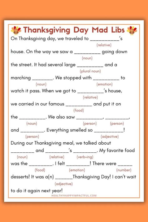 Thanksgiving mad libs for kids; adults; funny; elementary Thanksgiving Mad Libs For Kids Free, Mad Libs Thanksgiving, Mad Libs For Adults Hilarious Free Printable, Thanksgiving Mad Libs For Kids, Elementary Thanksgiving Crafts, Thanksgiving Mad Libs, Thanksgiving Activities For Adults, Thanksgiving Activities For Elementary, Mad Libs For Kids