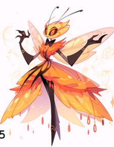 Bumble Bee Character Design, Bee Oc, Human Oc, Angle Dust, Weird Ideas, Cartoon Ideas, Fae Art, Insect Art, Angels And Demons