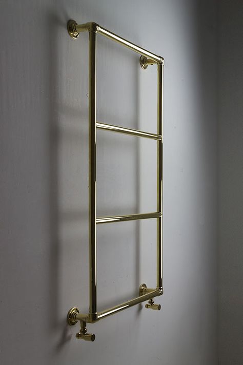 Brushed Brass Heated Towel Rail, Brass Towel Radiator, Wall Radiators, Traditional Towel Radiator, Luxury Toilet, Electric Towel Rail, Radiators Modern, Bathroom Radiators, Towel Radiator