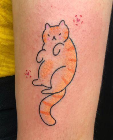 Orange Tabby Cat Tattoo, Orange Cat Tattoo, Cat Tat, Orange Cat, Japanese Tattoo, Cat Tattoo, Infinity Tattoo, Tatting, Collage