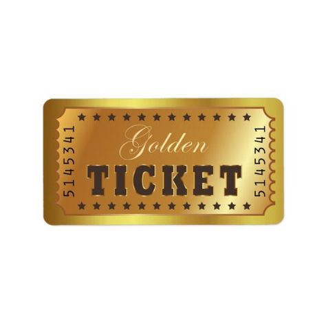 Golden Ticket Admit One Stars Number Entry Vintage Label #zazzle #weddinginvitations #birthdayinvitations #babyshowerinvitations #zazzleinvitations #monogram #businesscards #graduation #homedecor Admit One Ticket, Hollywood Party Theme, Louis Partridge, Golden Ticket, Microsoft Word Templates, Admit One, Partridge, One Star, Return Address Labels