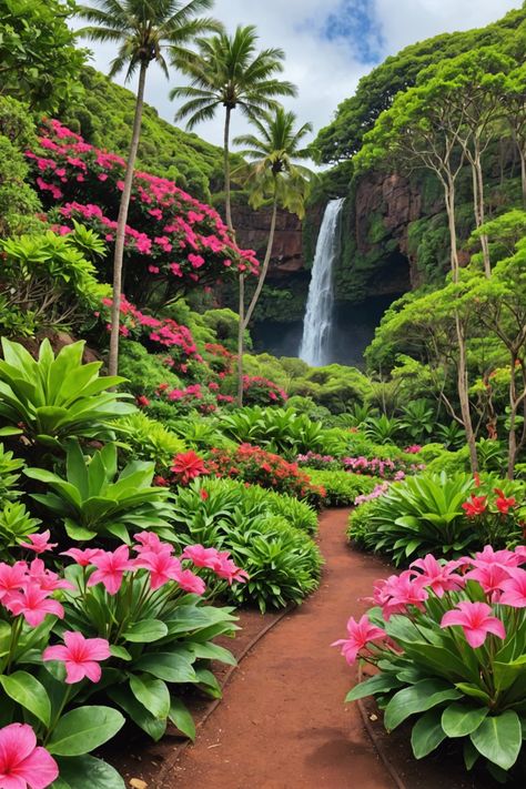 🌺 Explore Lanai: Botanical Gardens &#038; Parks Unveiled! 🌿 Flower Garden Ideas Landscaping, Hawaiian Honeymoon, Spiritual Design, Hawaiian Plants, Backyard Flowers Garden, Tropical Adventure, Endangered Plants, Hawaiian Decor, Nature Tour