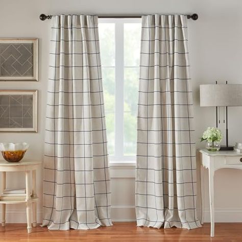 Curtain Living Room, Windowpane Plaid, Bedroom Drapes, Drape Panel, Luxury Store, Window Curtain, Rod Pocket, Pharmacy Gifts, Smart Home