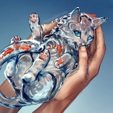 Cats Are Liquid, Dragon Story, Yuumei Art, Building Character, Magic Cat, Mythical Animal, Cute Fantasy Creatures, Fantasy Creatures Art, Mythical Creatures Art