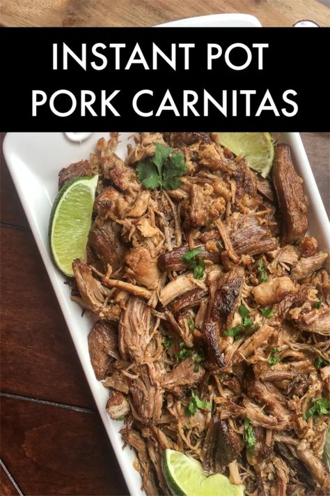 Instant Pot Carnitas Recipe, Instant Pot Pork Carnitas, Pressure Cooker Pulled Pork, Pressure Cooker Pork, Pork Carnitas Recipe, Tender Meat, Carnitas Recipe, Pork Shoulder Roast, Tacos Burritos