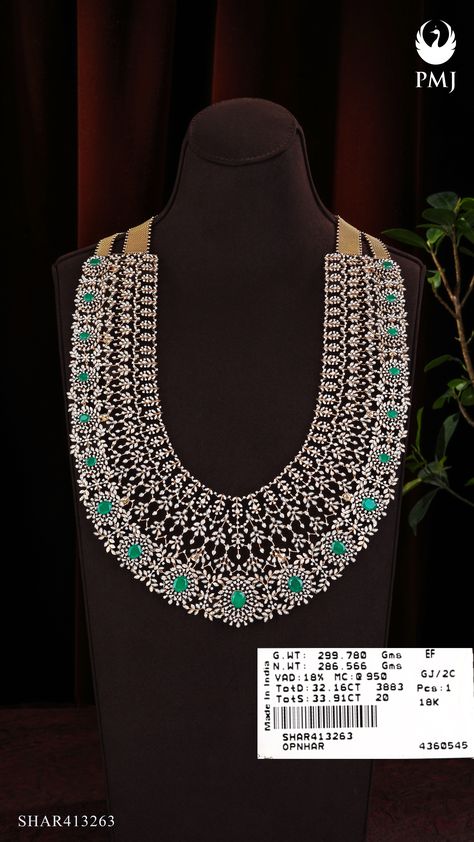 South Indian Diamond Jewellery, Diamond Haram Indian, Reception Jewellery, Diamond Haram, Indian Diamond Jewellery, Haram Designs, Bridal Attire, Jewellery Design Sketches, Diamond Necklace Designs