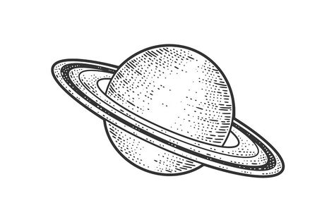 Planet With Rings Drawing, Solar System Sketch, Saturn Sketch, Saturn Drawing, Saturn Tattoo, Planet Drawing, Planet Ring, Saturn Planet, Solar System Planets