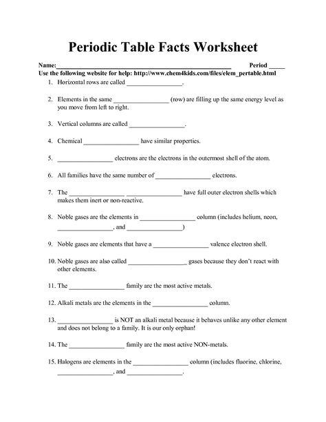 Chemistry Periodic Table Worksheet Answers Periodic Table Worksheets Free, Periodic Table Worksheet, Teach Multiplication, Table Worksheet, Chemistry Periodic Table, Chemistry Basics, Ap Psychology, Biology Worksheet, Balancing Equations