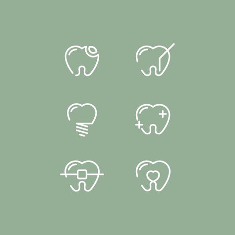 Monoline dentist icons for all major services. Dentist Icon, Monoline Logo, Dental Logo, Instagram Profile, Health, On Instagram, Instagram, Design