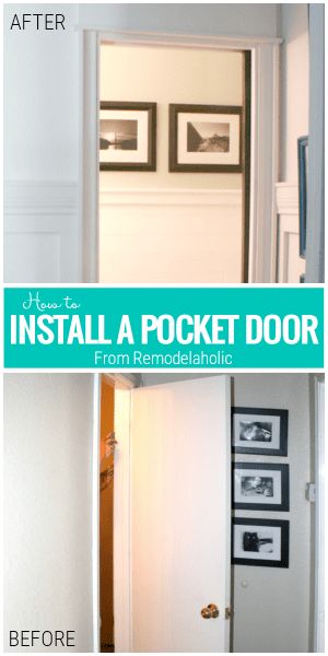 Pocket Doors Diy, How To Install A Pocket Door, Diy Pocket Door, Man Bed, Pocket Doors Bathroom, Pocket Door Installation, Porch Bathroom, Door Alternatives, Diy Pocket