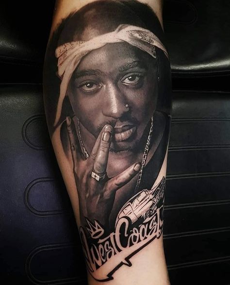 Tupac Tattoo Ideas, Westside Tattoo, 2pac Tattoos, Eminem Tattoo, Tupac Tattoo, Hip Hop Tattoo, Portrait Tattoo Sleeve, Hop Tattoo, Arm Tattoos For Guys Forearm