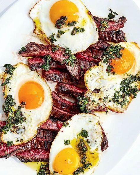 Rise and shine! Steak eggs and salsa verde. The undisputed breakfast of champions!! . Definitely peep @rice.isnices recipe photo by @chelsealouisekyle and plating courtesy @mpearljones #livefirerepublic #steak #steakandeggs #grill #grilled #bbq #barbecue #healthyfood #healthylifestyle #healthy #health #healthyeating #healthybreakfast #breakfast #foodstagram #food #foodporn #instalike #instadaily #instafood #morning #riseandahine #firemakeseverythingbetter Eggs Dinner Ideas, Steak And Eggs Dinner, Steak Eggs, Eggs Dinner, Salsa Verde Recipe, Pan Steak, Sliced Steak, Avocado Smoothie, Steak And Eggs