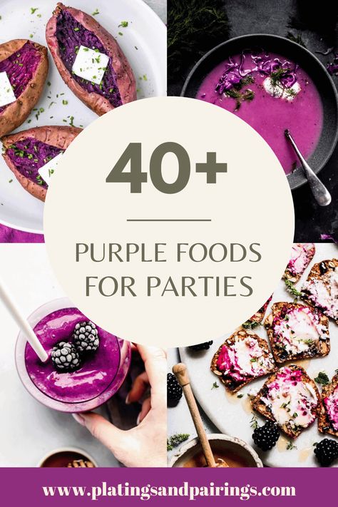 Purple Dips Food, Purple Theme Food Ideas, Purple Food Entree, Purple Platter Food, Purple Party Ideas Food, Purple Savory Food, Purple Potluck Food, Purple Tailgate Food, Color Party Purple Food