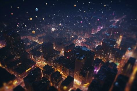 City Lights from Above A Bird's Eye View of a Illuminated Metropolis at Night AI generated Overlooking City At Night, City Birds Eye View, Birds Eye View City, City From Above, Bird Eye View, Scene Ideas, Book Vibes, Bird's Eye View, Birds Eye View