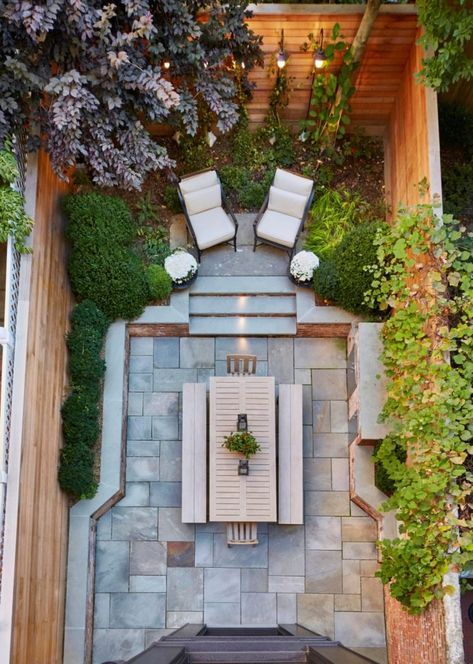 Townhouse Garden, Small Patio Decor, Small Patio Garden, Courtyard Gardens, Raised Garden Beds Diy, Small Backyard Patio, Small Garden Design, Small Backyard Design, Small Patio