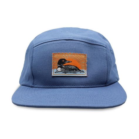 Common Loon Camp Hat Camp Merch, Temporary Wardrobe, Male Styles, Nature Logos, Camp Hat, Common Loon, Swag Hats, Lady Clothes, 5 Panel Hat