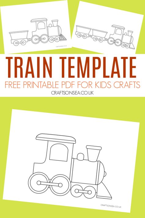 Train Engine Template Free Printable, Printable Train Template, Train Template Free Printable, Preschool Farm Crafts, Diy Mini Album Tutorial, Trains Preschool, Polar Express Christmas Party, Preschool Farm, Train Crafts