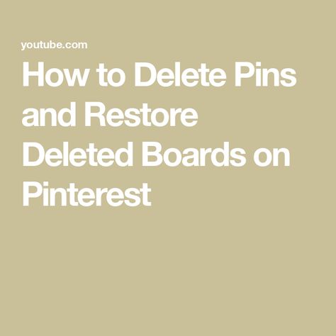 How to Delete Pins and Restore Deleted Boards on Pinterest How To Delete Messages On Pinterest, How To Delete A Board On Pinterest, How To Delete Pins, How To Delete Pins From My Board, How To Unsave Pins On Pinterest, My Saved Pins Find Boards, My Boards Saved Pins Where Are My Boards, How To Delete Ideas For You, Apple Pad