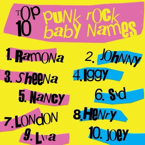 Punk Rock Inspired Baby Names Punk Names, Band Names Ideas, Oc Prompts, Punk Rock Baby, Rock Shower, Chica Punk, Punk Rock Girl, Punk Top, Punk Baby