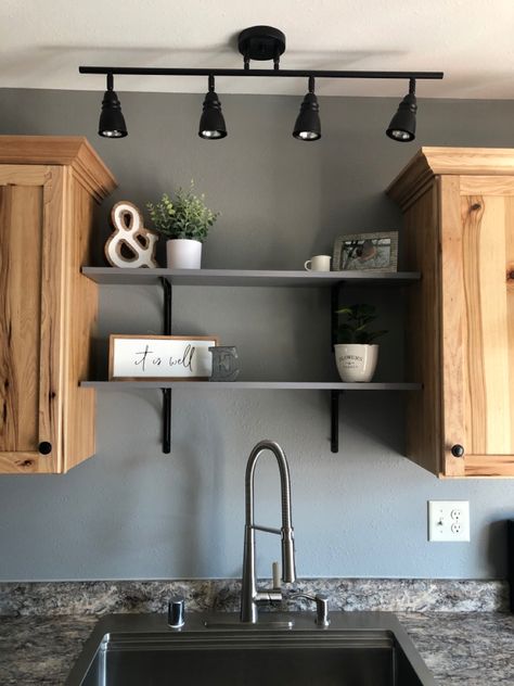 Above Sink Kitchen Decor, Over The Sink Kitchen Decor, Over The Sink Decor No Window, Floating Shelves Over Kitchen Sink No Window, Shelving Above Kitchen Sink, Shelf Above Sink Kitchen, Above Sink Decor No Window Apartment, Over Kitchen Sink Decor, Above The Kitchen Sink Decor