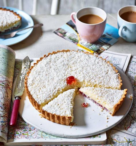 Manchester tart recipe | Sainsbury`s Magazine Manchester Tart, School Dinner, British Desserts, School Dinners, Tart Baking, Custard Tart, Pastry Tart, Tart Recipe, Shortcrust Pastry