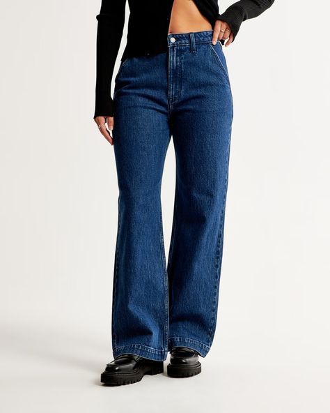 Women's Curve Love High Rise 90s Relaxed Jean | Women's Bottoms | Abercrombie.com 90s Relaxed Jeans, High Rise 90s Relaxed Jean, High Rise White Jeans, High Rise Black Jeans, Distressed Mom Jeans, Black Ripped Jeans, Love Jeans, Abercrombie And Fitch Jeans, Relaxed Jeans