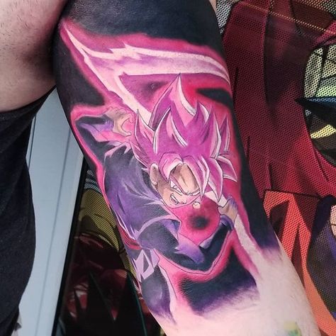 Goku Black Tattoo #gokublack #gokublacktattoo Goku Black Tattoo Design, Goku Black Tattoo, Dragonball Tattoo, Dark Goku, Goku Black Ssj, Dbz Tattoo, Rose Tat, Ball Tattoo, Simple Tattoos For Guys