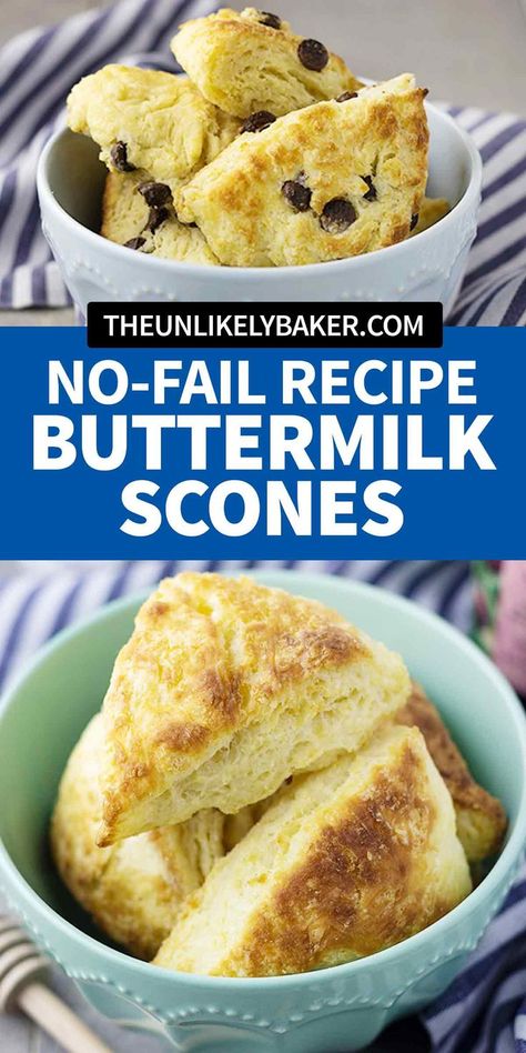 This no-fail recipe for quick and easy classic buttermilk scones are a reader favourite. And for good reason! They are easy to make (no special equipment required), delicious (plain or with your favourite jam) and the perfect base for all your scone experiments. Serve it on Mother’s Day, Saturday brunch, afternoon tea, everyday. Savory Scones Recipe, Buttermilk Scone Recipe, Buttermilk Scones, Scones Recipe Easy, Scones Easy, Saturday Brunch, Savory Scones, Breakfast Recipes Sweet, Buttermilk Recipes