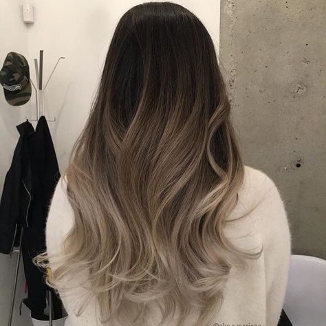 Light Balayage On Dark Hair Brunettes, Milk Tea Ombre Hair, Cold Undertone Hair Color, Ash Hair Color, Ombre Hair Blonde, Hair Color Streaks, Balayage Blonde, Long Hair Color, Ash Blonde Hair