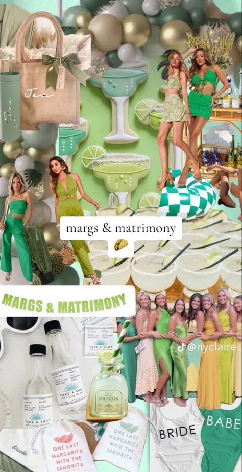 Local Bachelorette Party Ideas, 818 Tequila Bachelorette, Patron Bachelorette Party, In Margs And Matrimony, Margarita Bach Party, Margs And Matrimony Bride Outfit, Lime Green Bachelorette Party, Bachelorette Themes Tropical, Marg And Matrimony